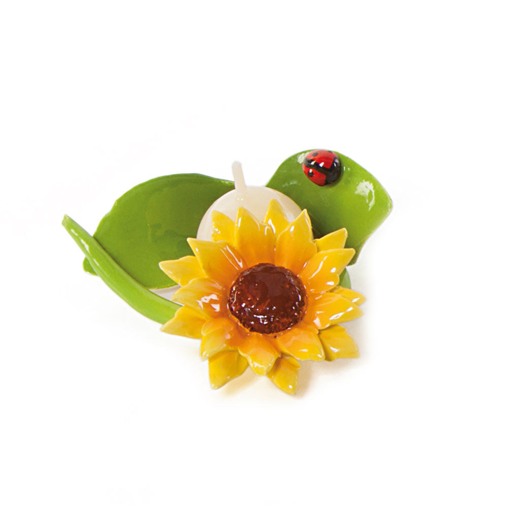 Portacandela girasole-Gli Alberelli-10x10x5cm-Romanelli Eventi