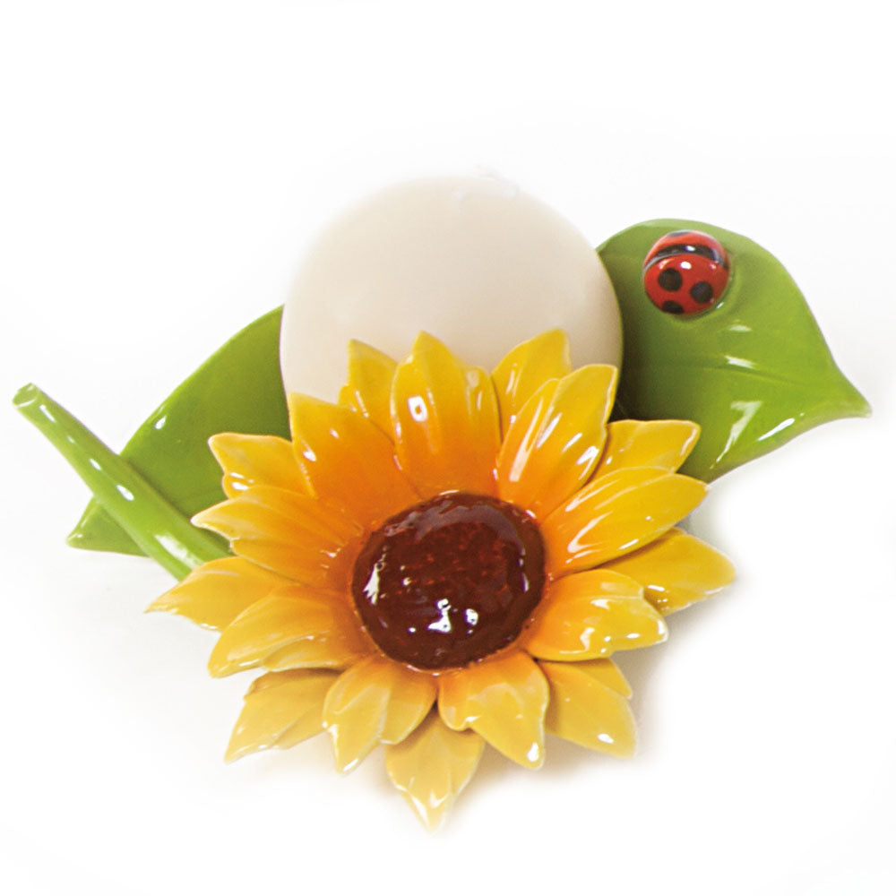 Portacandela girasole-Gli Alberelli-15x15x8cm-Romanelli Eventi