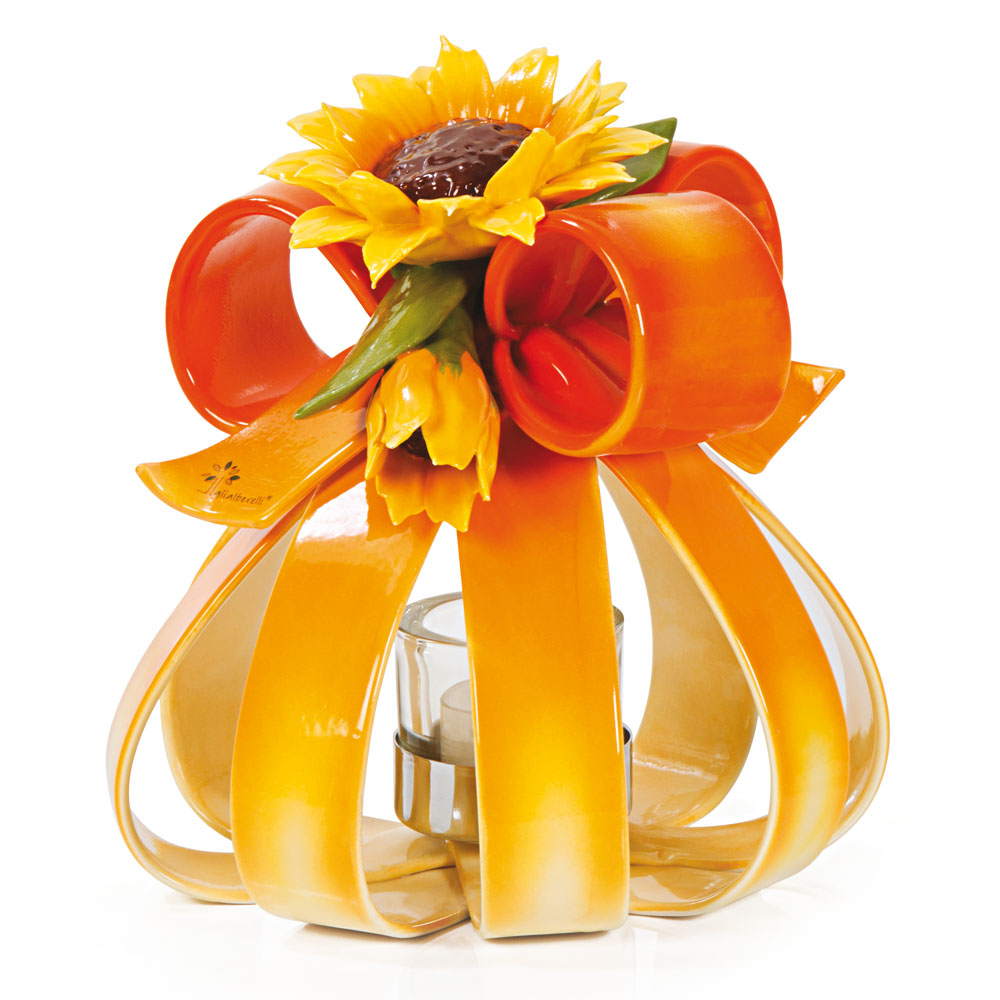 Sfera portacandela dec. Arancio- 3 Var. -Gli Alberelli-23x23x23cm-Romanelli Eventi