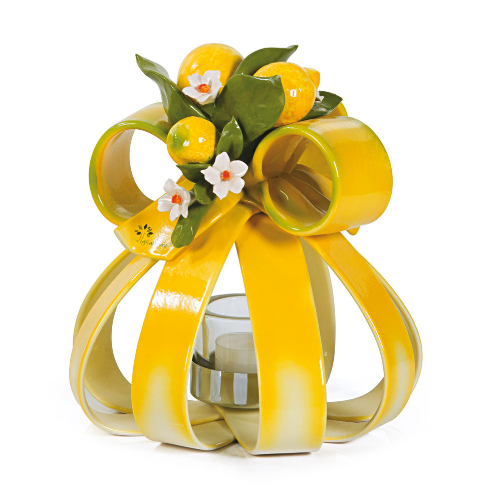 Sfera Portacandela Decoro limoni-Gli Alberelli-23x23x23cm-Romanelli Eventi