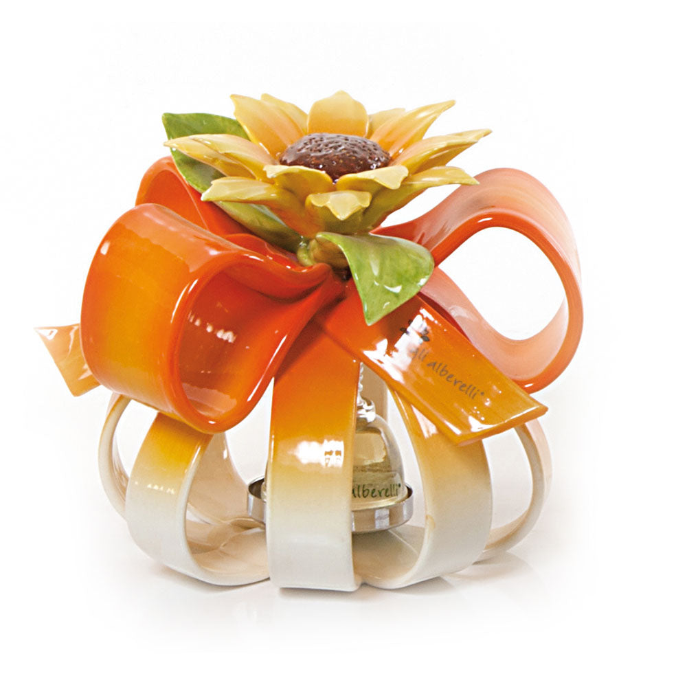 Sfera portacandela dec. Arancio- 3 Var. -Gli Alberelli-15x15x15cm-Romanelli Eventi