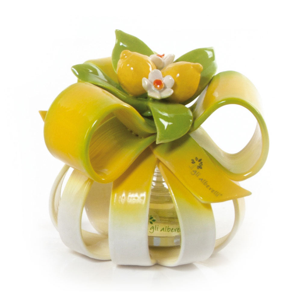 Sfera Portacandela Decoro limoni-Gli Alberelli-15x15x15cm-Romanelli Eventi