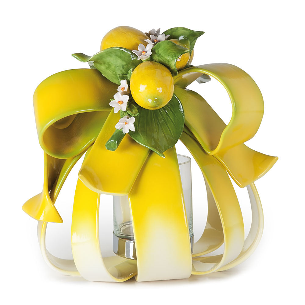 Sfera Portacandela Decoro limoni-Gli Alberelli-30x30x30cm-Romanelli Eventi