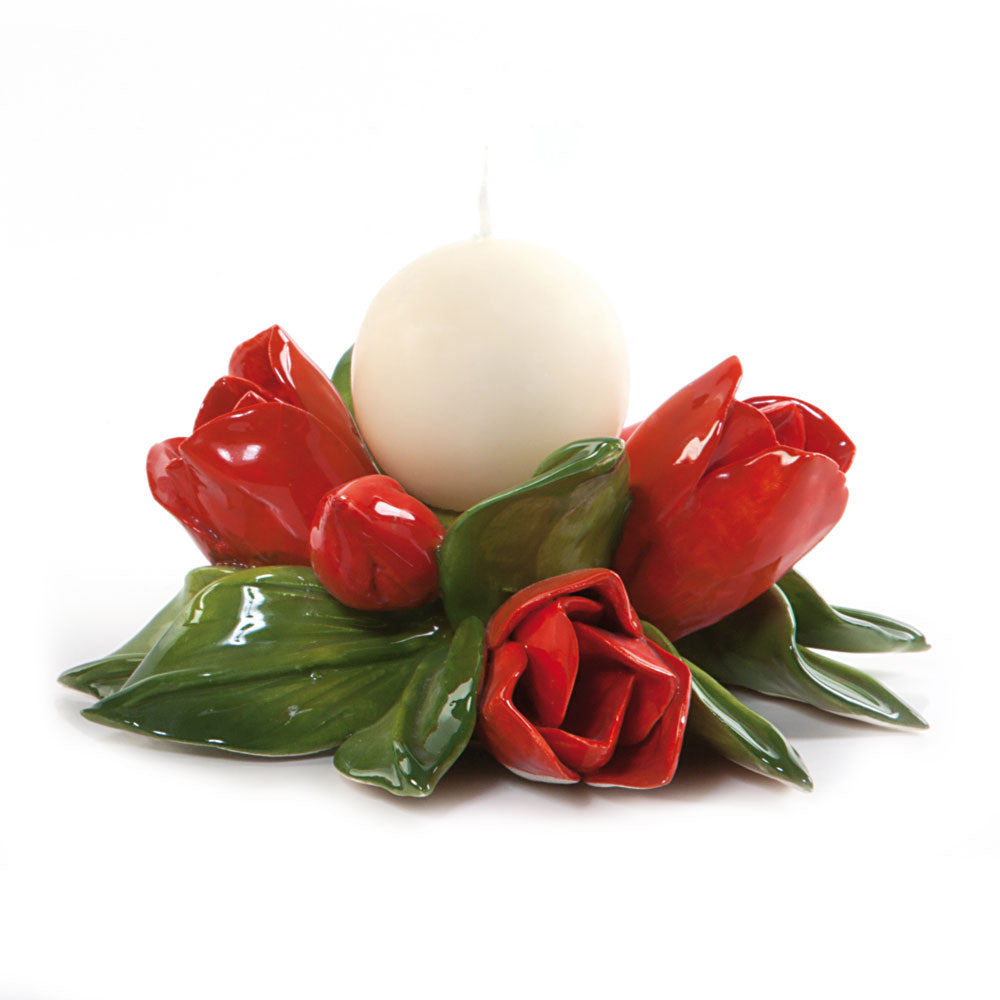 Centrotavola con tulipani in ceramica di capodimonte.-Gli Alberelli-Romanelli Eventi