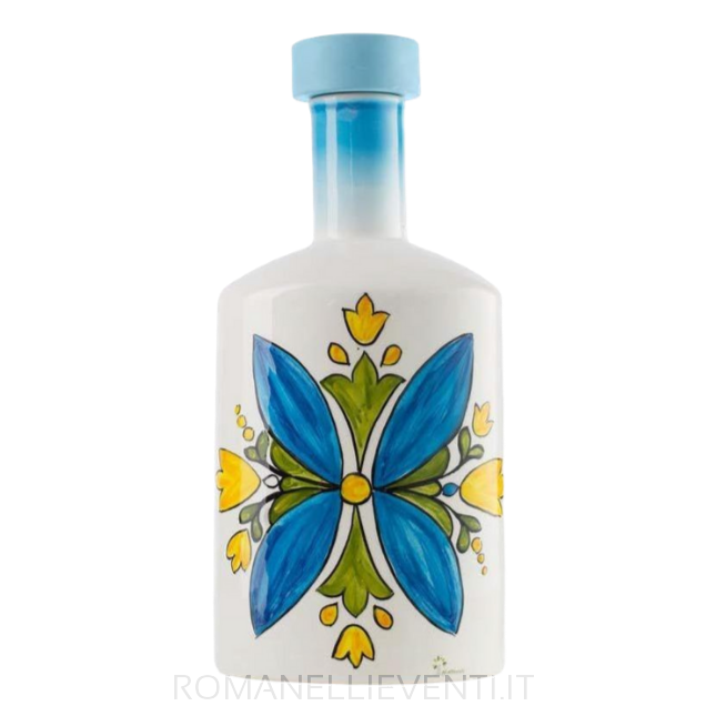Bottiglia ovale decoro positano 16 x 12 - H 38,5 cm-Gli Alberelli-Romanelli Eventi