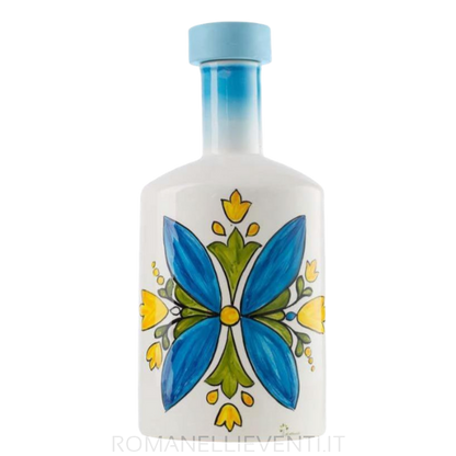 Bottiglia ovale decoro positano 16 x 12 - H 38,5 cm-Gli Alberelli-Romanelli Eventi