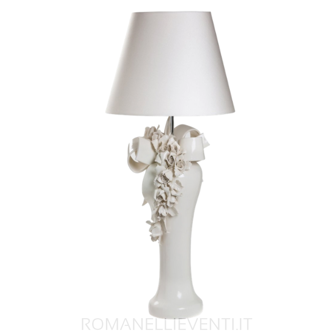 Lampada classica Angela con paralume - Decorazione Rose cm 35 x 60-Gli Alberelli-Romanelli Eventi