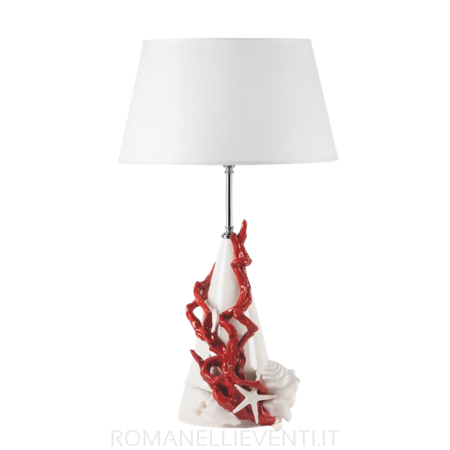 Lampada con base a cono e decoro corallo cm 25x70-Gli Alberelli-Romanelli Eventi