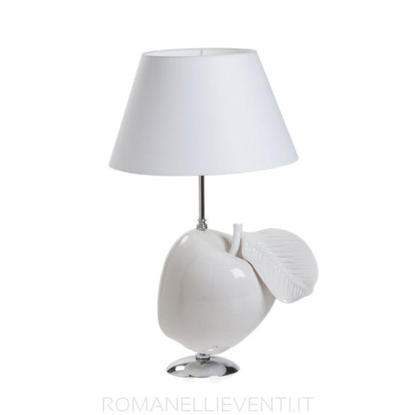 Lampada con base frutto grande panna e paralume: Melograno-Gli Alberelli-Romanelli Eventi