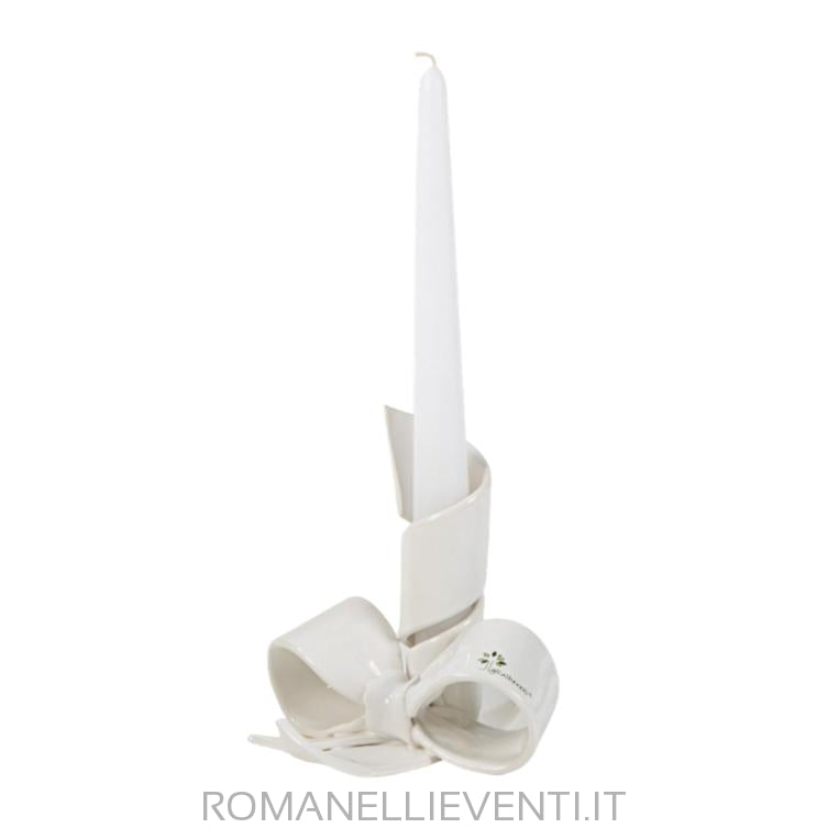 Portacandela con fascia decoro fiore-Gli Alberelli-Romanelli Eventi
