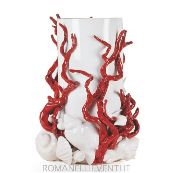 Portaombrelli in ceramica con decoro corallo cm 33x50-Gli Alberelli-Romanelli Eventi