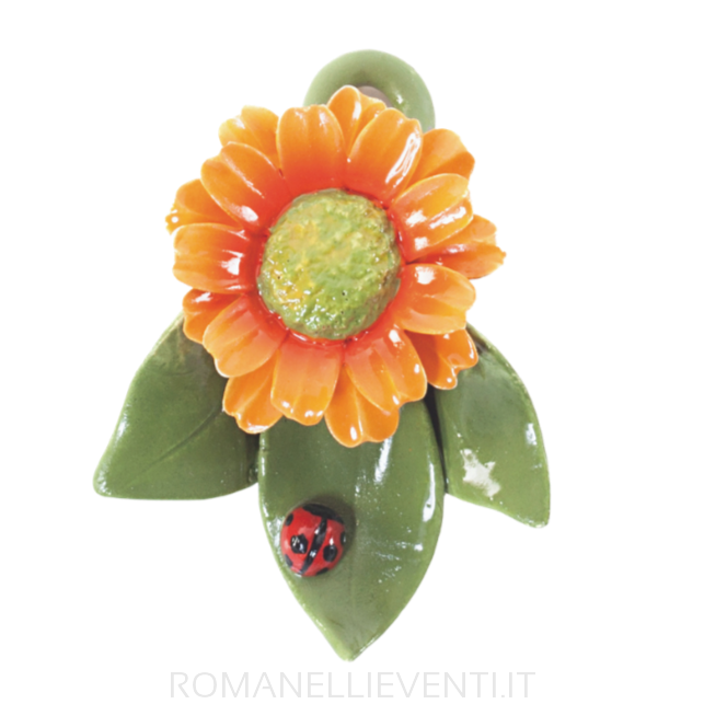 Profumatore piccolo con decoro Gerbera arancio-Gli Alberelli-Romanelli Eventi