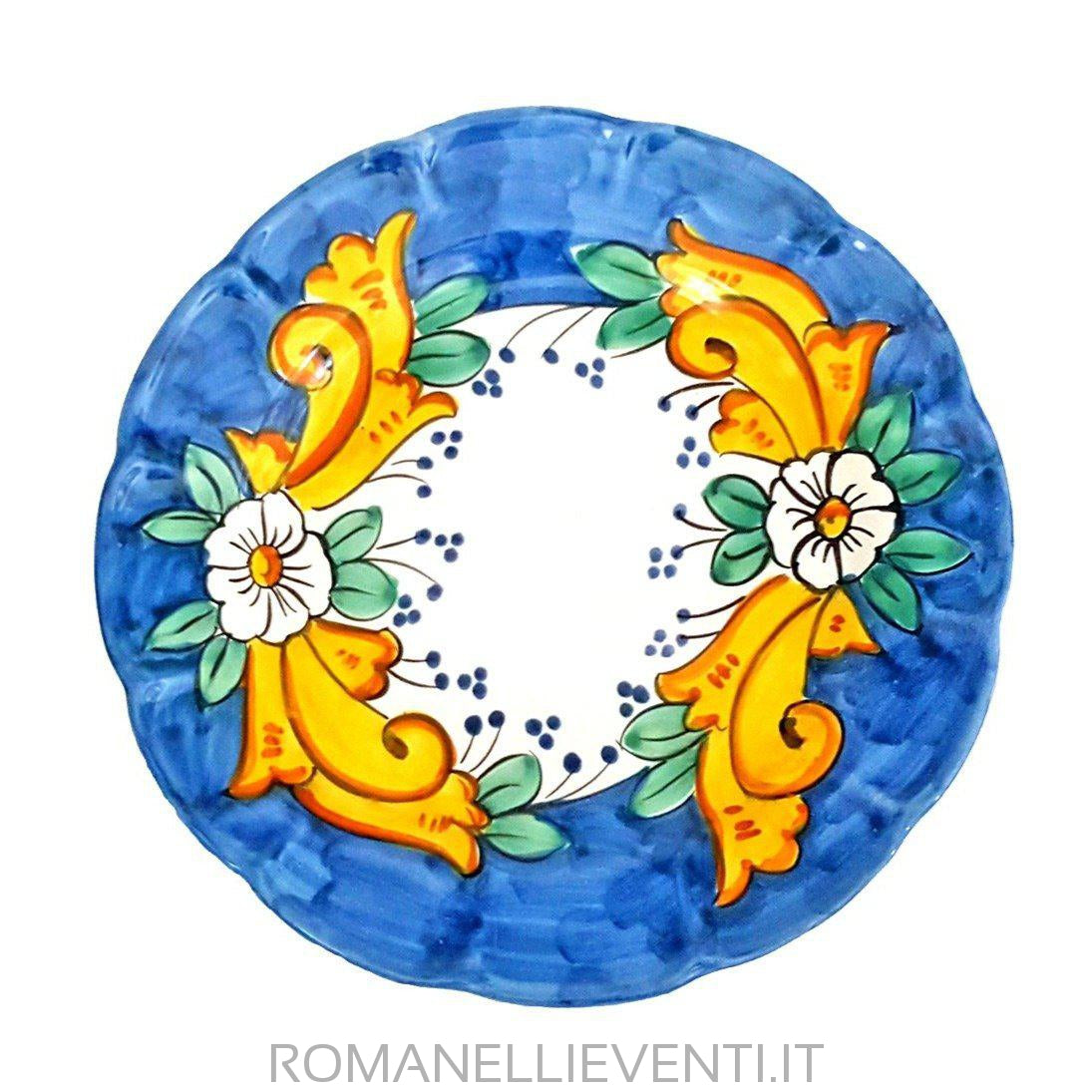 Set servizio piatti decoro Barocco verde ramino-Vietri-Set per 1 persona-Romanelli Eventi