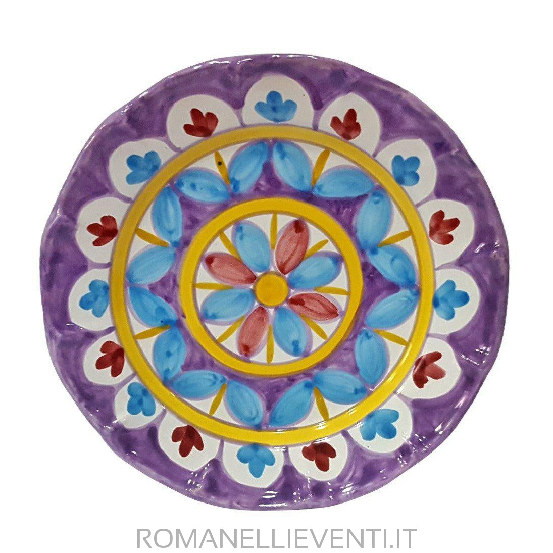 Set servizio piatti decoro geometrico glicine-Vietri-Romanelli Eventi