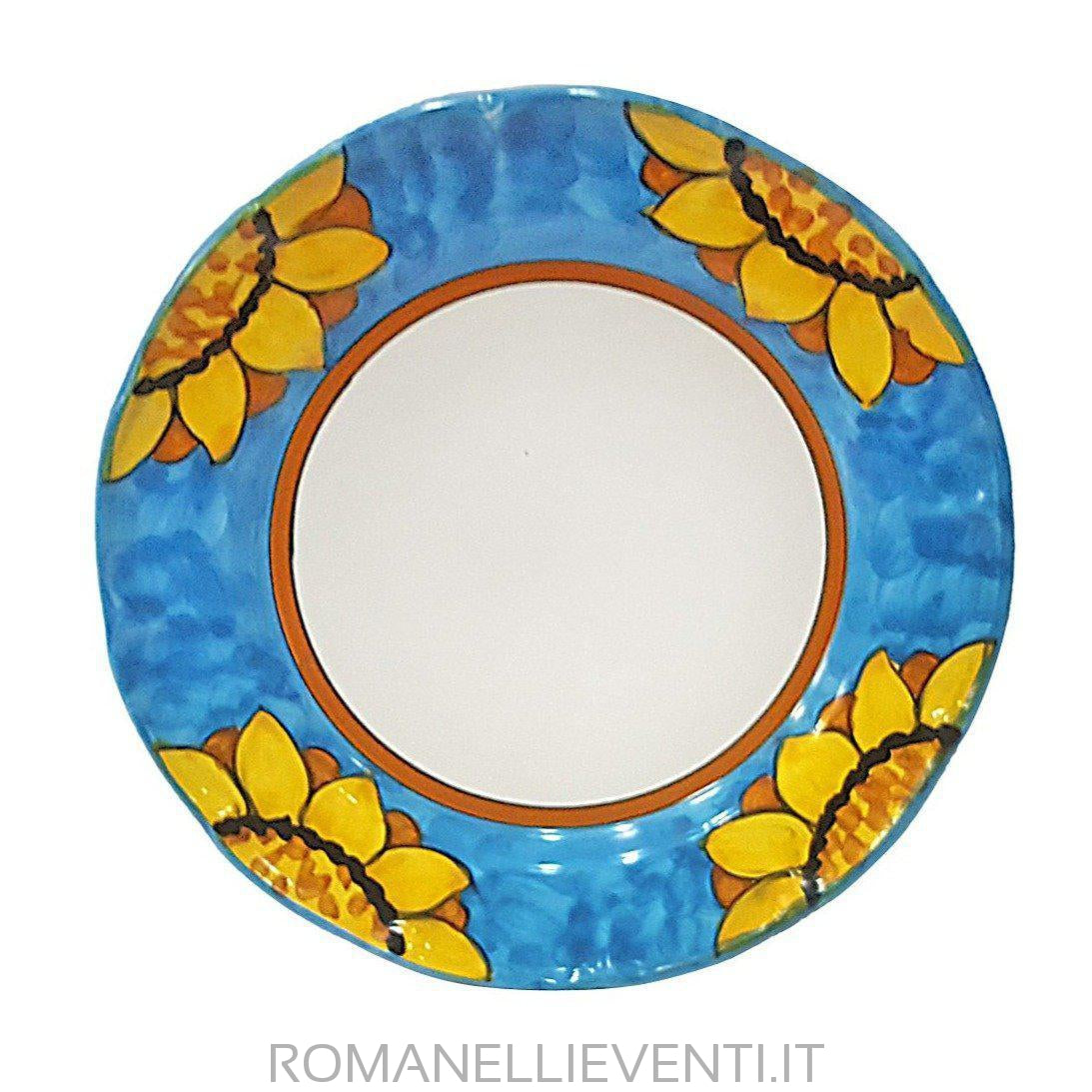 Set servizio piatti Vietri girasole celeste-Vietri-Romanelli Eventi